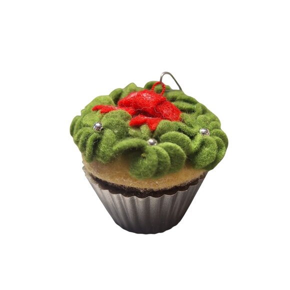 Hallmark Keepsake Christmas Cupcake Ornament 2011 Simply Irresistible Fabric Han - Picture 2 of 6